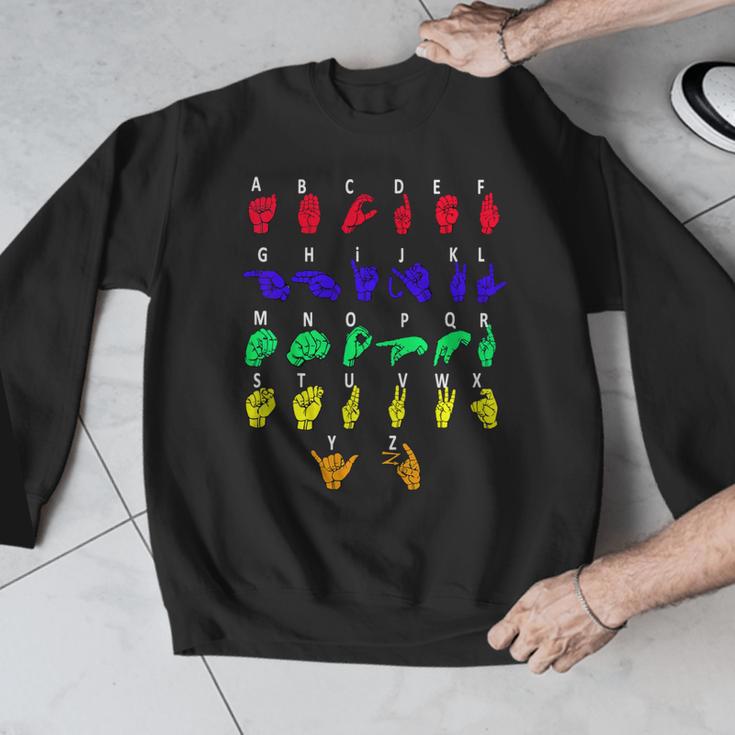 Sign Language Alphabet For ASL Interpreter Deaf Teacher Stud For Men Women Girls Kids Men Graphic Sweatshirt, funny design