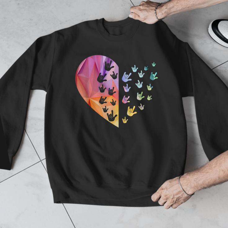 Sign Language Heart ASL For Deaf Teacher Men Graphic Sweatshirt, funny design Sign Language Heart ASL For Deaf Teacher Men Graphic Sweatshirt, funny design