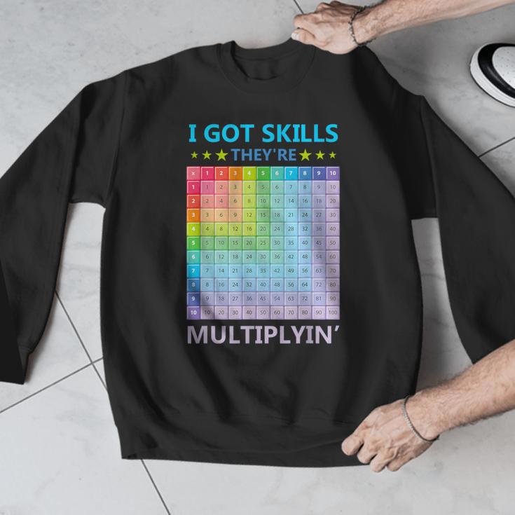 I Got Skills They'Re Multiplying Math Teacher Students Men Graphic Sweatshirt, funny design