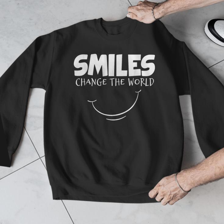 Smile Smiles Change The World Teacher T-Shirt Happy T-Shirt Men Graphic Sweatshirt, funny design
