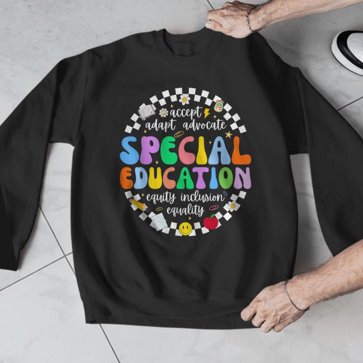 Special Education Teacher SPED Squad Team Kids Men Groovy Men Graphic Sweatshirt, Groovy Teacher Gifts, funny design