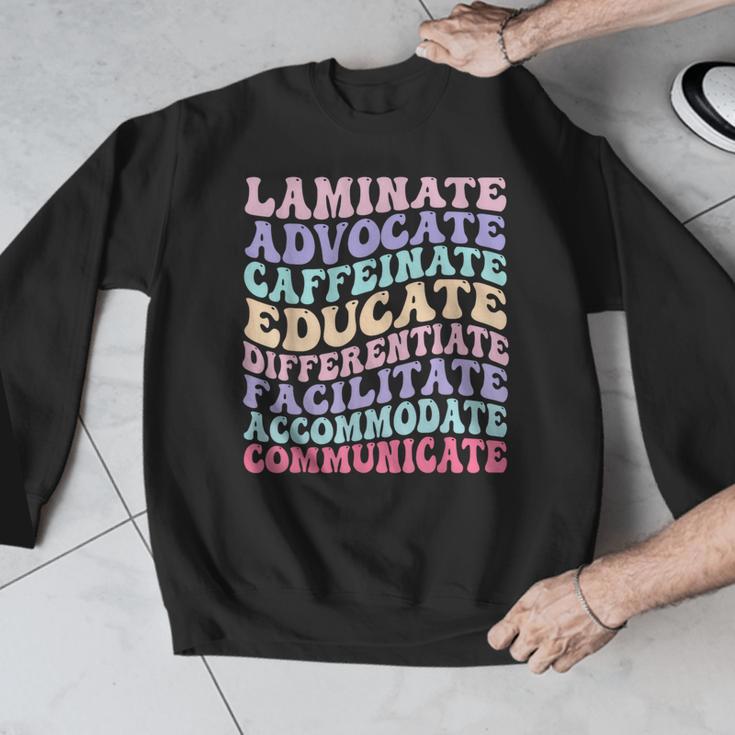 Sped Caffeinate Advocate Laminate Educate Teacher Men Graphic Sweatshirt, funny design