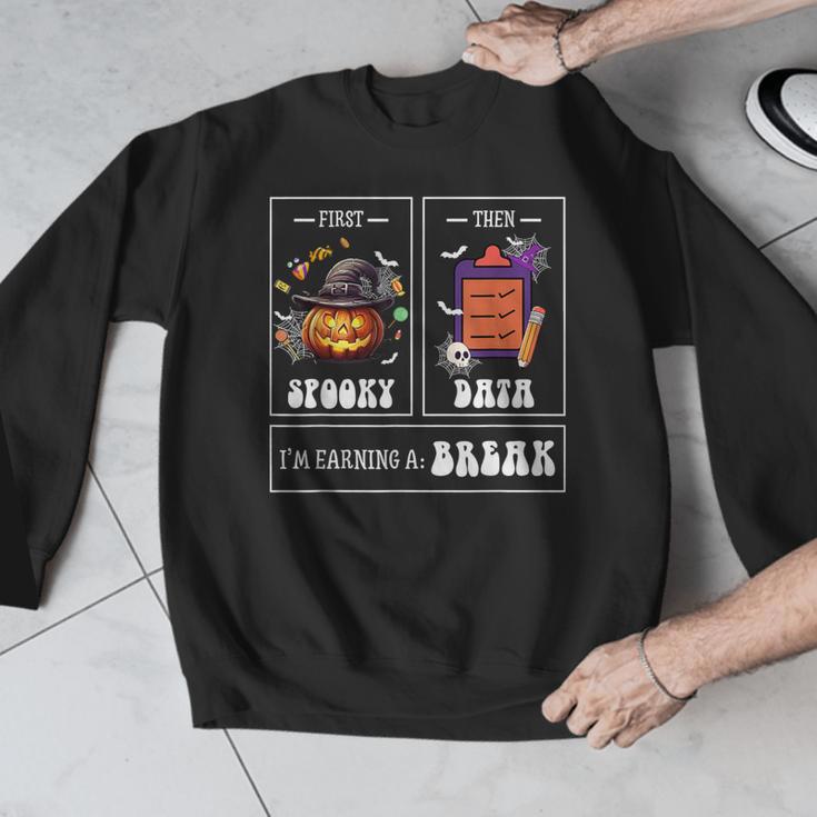 Sped Teacher Halloween First Spooky Then Data Sped Ed Team Men Graphic Sweatshirt, funny design