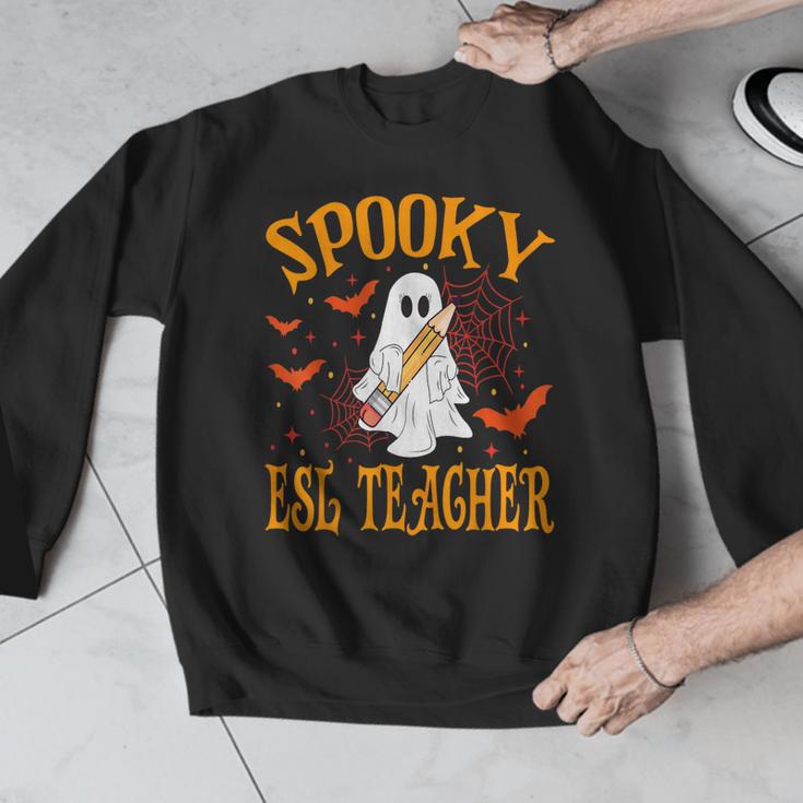 Spooky ESL Teacher Ghost Halloween School Women Men Graphic Sweatshirt, Esl Teacher Gifts, funny design Spooky ESL Teacher Ghost Halloween School Women Men Graphic Sweatshirt, Esl Teacher Gifts, funny design