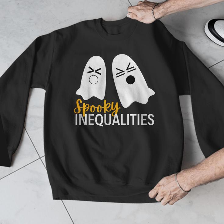Spooky Ghost Inequalities Halloween Math Teacher Men Graphic Sweatshirt, funny design Spooky Ghost Inequalities Halloween Math Teacher Men Graphic Sweatshirt, funny design