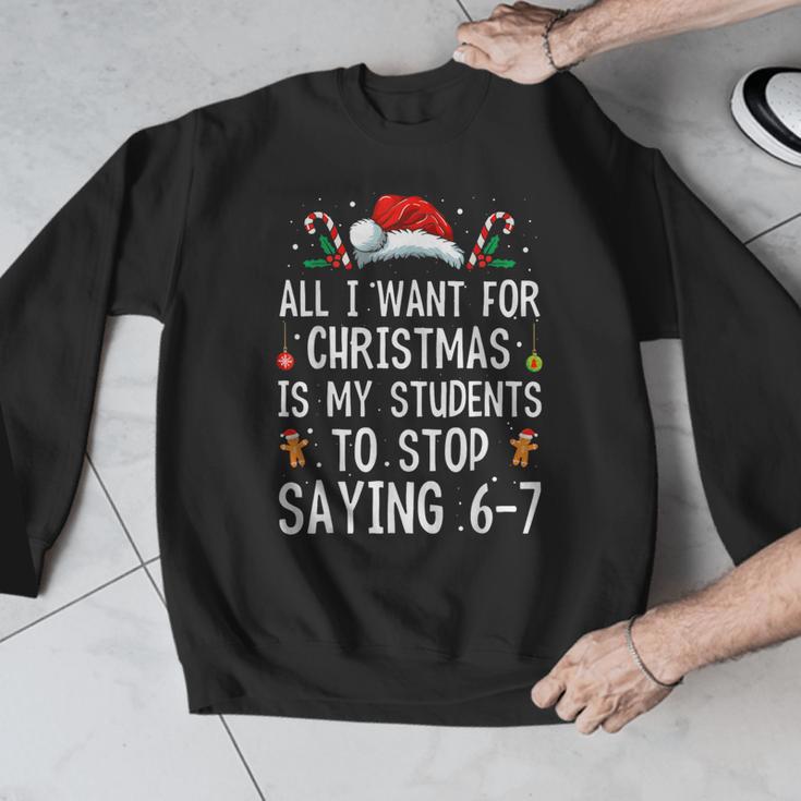 Stop Saying 6-7 Teacher 67 Christmas Meme Six Seven Men Graphic Sweatshirt, funny design Stop Saying 6-7 Teacher 67 Christmas Meme Six Seven Men Graphic Sweatshirt, funny design