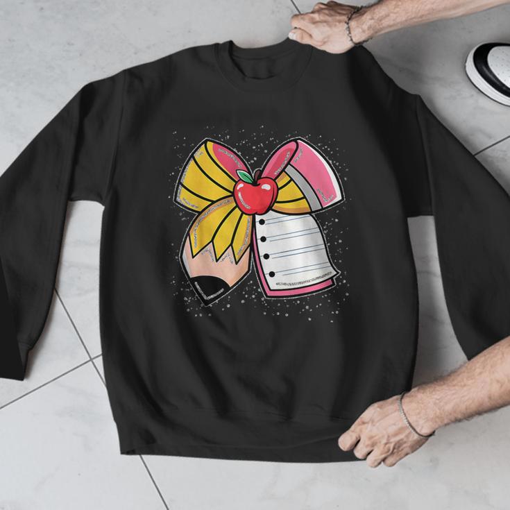 Student Teacher Coquette Bow Pencil Back To School First Day Men Graphic Sweatshirt, funny design Student Teacher Coquette Bow Pencil Back To School First Day Men Graphic Sweatshirt, funny design