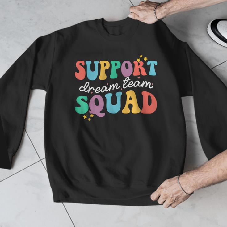 Support Dream Services Team Groovy Teacher Support Squad Men Graphic Sweatshirt, Groovy Teacher Gifts, funny design