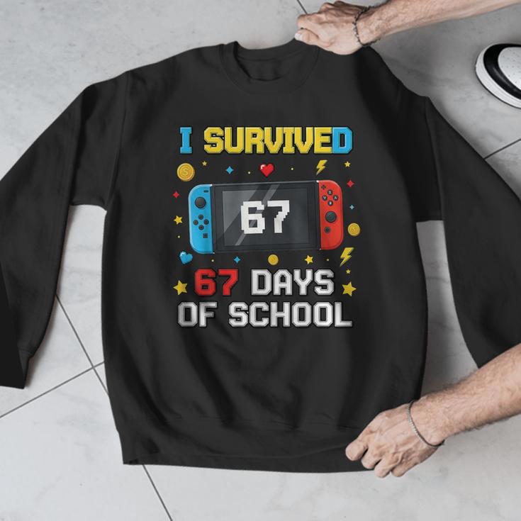 I Survived 67 Days Of School 67 Teacher Squad Matching Men Graphic Sweatshirt, funny design