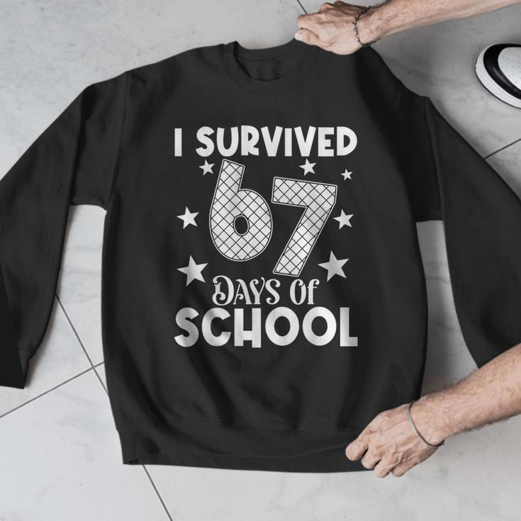 I Survived 67 Days Of School Teachers Students Men Graphic Sweatshirt, funny design I Survived 67 Days Of School Teachers Students Men Graphic Sweatshirt, funny design