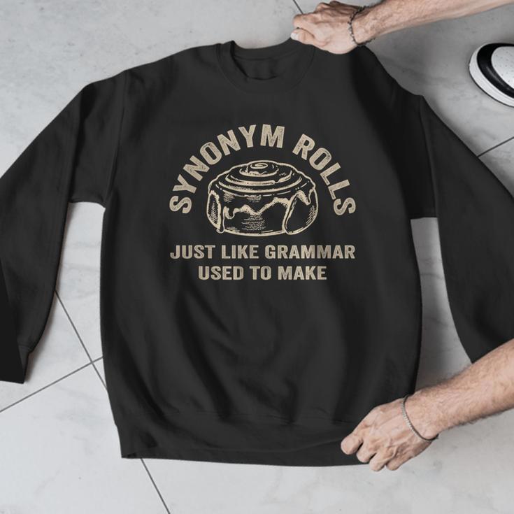 Synonym Rolls Joke Cinnamon Rolls Grammar Pun Teacher Men Graphic Sweatshirt, funny design