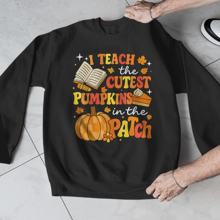 I Teach The Coolest Pumpkins In The Patch Teacher Halloween Men Graphic Sweatshirt, funny design