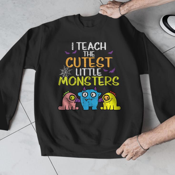 I Teach Cutest Little Monsters Halloween Teacher Men Women Men Graphic Sweatshirt, funny design