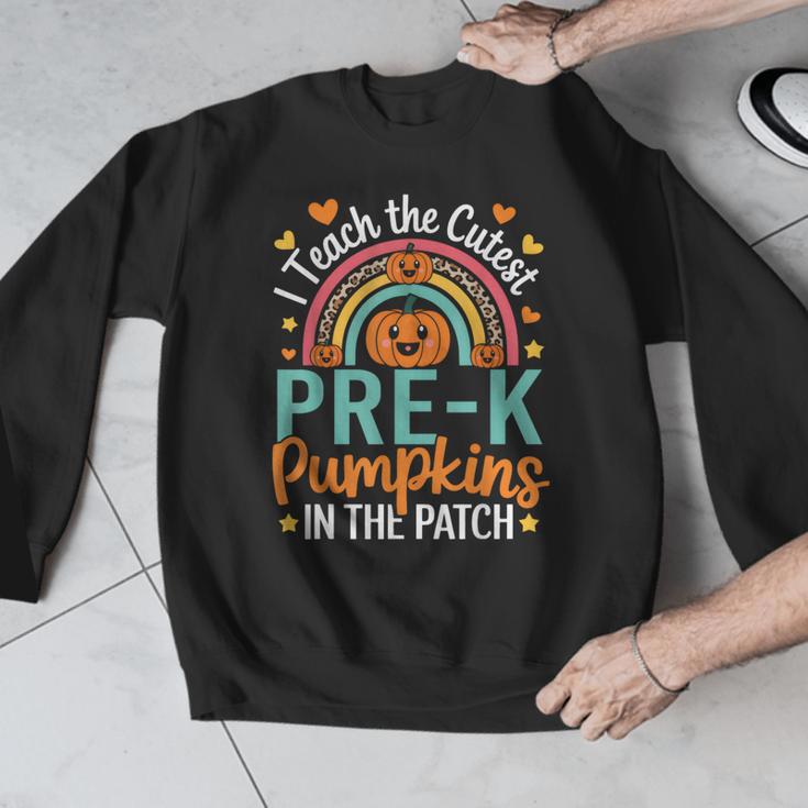I Teach The Cutest Pre-K Pumpkin Teacher Student Halloween Men Graphic Sweatshirt, funny design