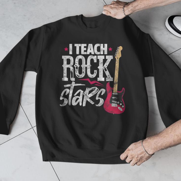 I Teach Rock Stars Music Teacher Guitar Player Men Graphic Sweatshirt, funny design