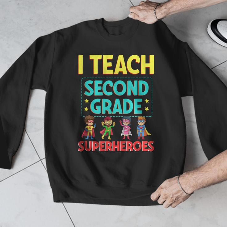 I Teach Second Grade Superheroes Teacher Superhero Men Graphic Sweatshirt, funny design