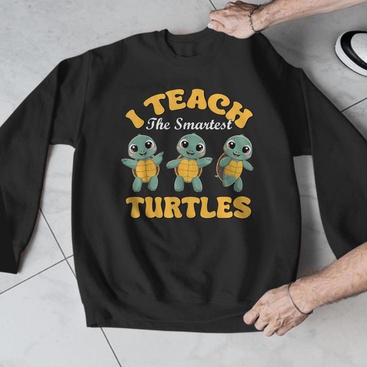 I Teach The Smartest Turtles Thanksgiving Proud Teacher Job Men Graphic Sweatshirt, funny design