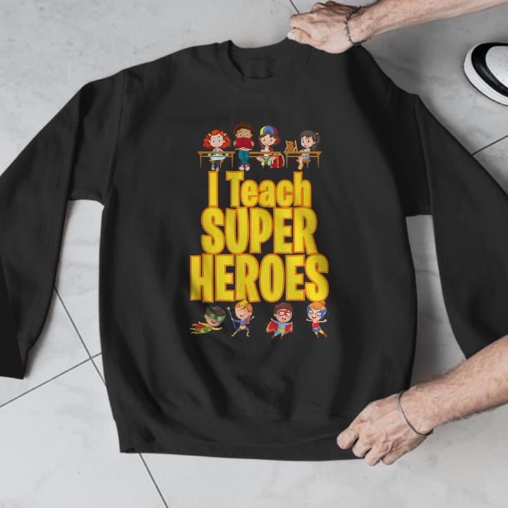 I Teach Super Heroes Comic Book Hero Teacher School Men Graphic Sweatshirt, Super Teacher Gifts, funny design