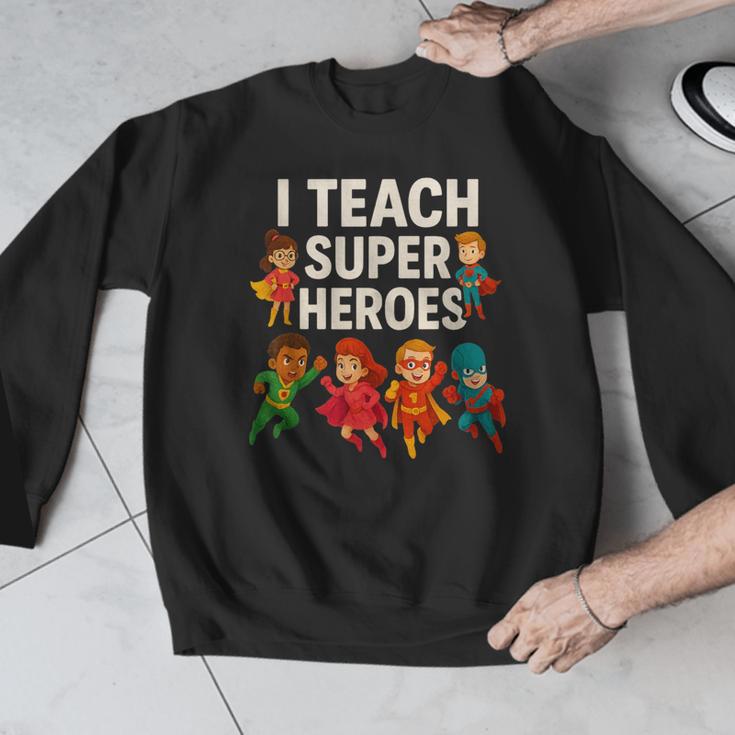 I Teach Super Heroes Teacher Men Graphic Sweatshirt, Super Teacher Gifts, funny design