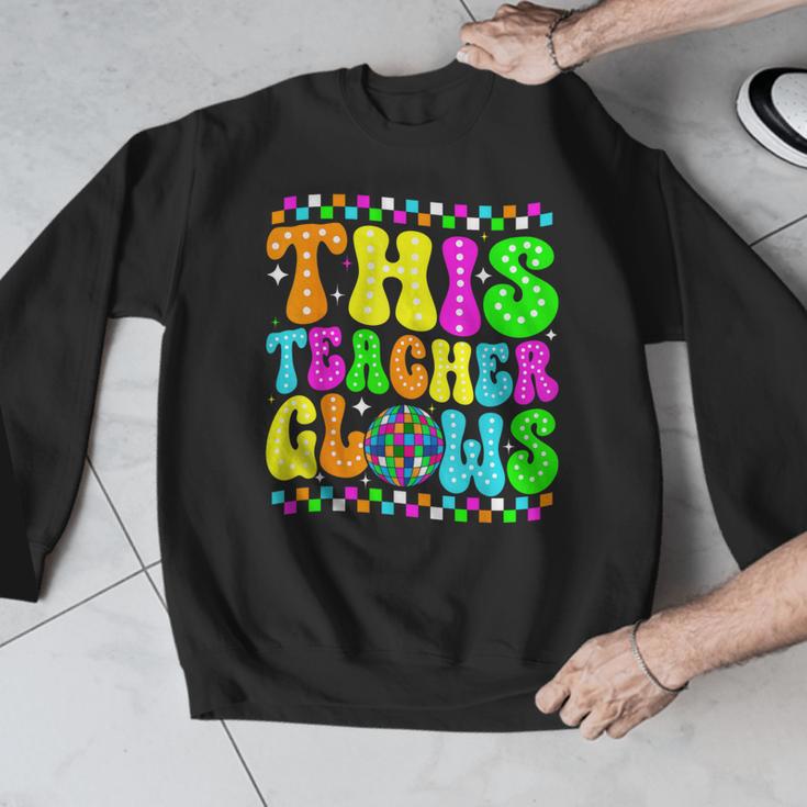 This Teacher 80s 90s Teachers's Day Glows Last Day Of School Men Graphic Sweatshirt, 90s Teacher Gifts, funny design This Teacher 80s 90s Teachers's Day Glows Last Day Of School Men Graphic Sweatshirt, 90s Teacher Gifts, funny design