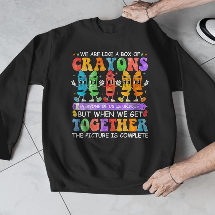 Teacher We Are Like A Box Of Crayons Back To School Men Women Kids Men Graphic Sweatshirt, funny design Teacher We Are Like A Box Of Crayons Back To School Men Women Kids Men Graphic Sweatshirt, funny design