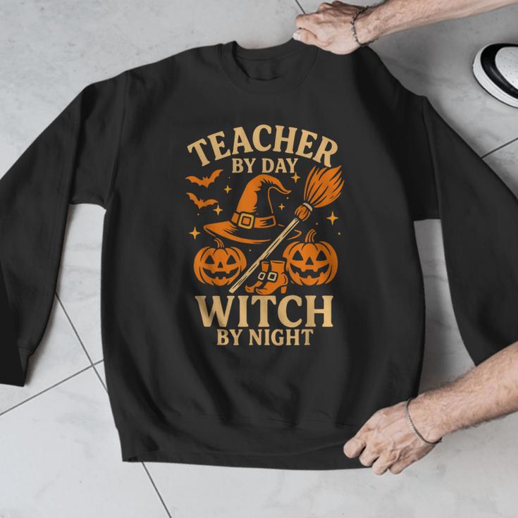 Teacher By Day Witch By Night Halloween Teacher Witch Men Graphic Sweatshirt, funny design