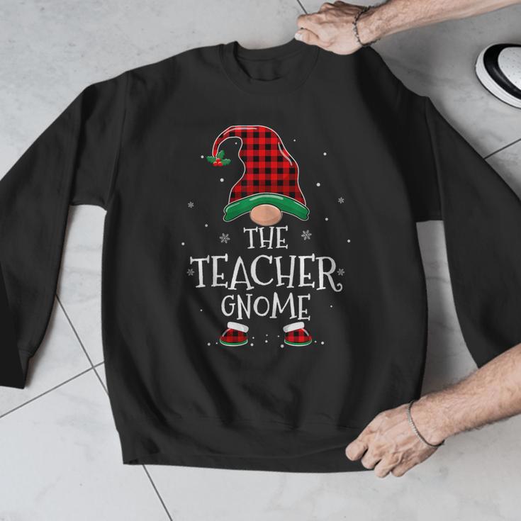 Teacher Gnome Xmas Family Matching Plaid Christmas Gnomes Men Graphic Sweatshirt, funny design