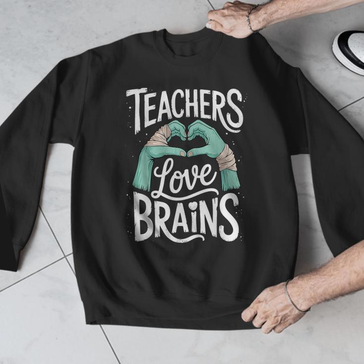 Teacher Halloween Shirt Women Men Teachers Love Brains Men Graphic Sweatshirt, funny design