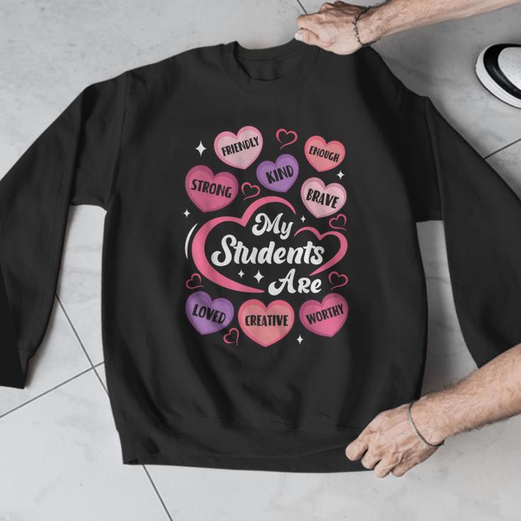 Teacher Positive Affirmations Candy Heart Valentine's Day Men Graphic Sweatshirt, funny design Teacher Positive Affirmations Candy Heart Valentine's Day Men Graphic Sweatshirt, funny design