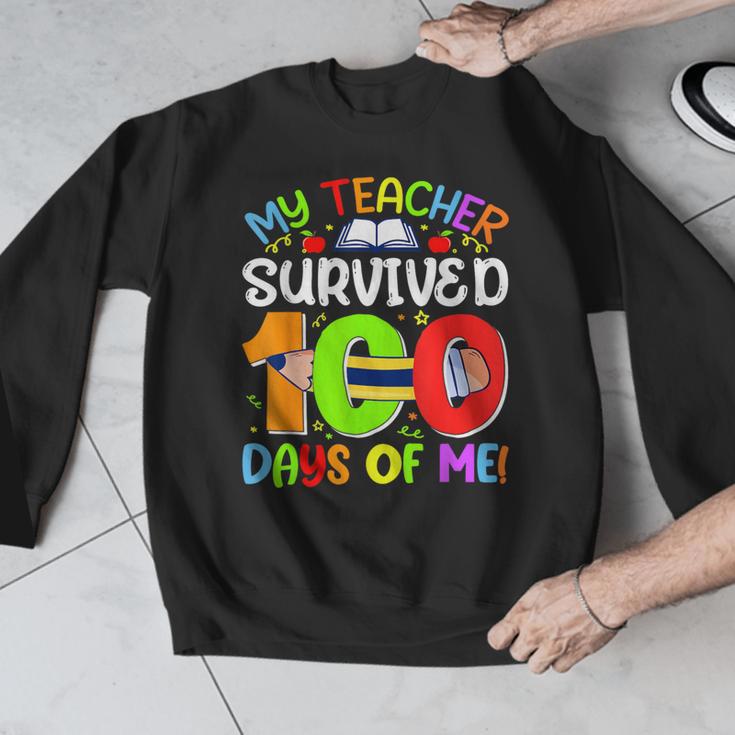 My Teacher Survived 100 Days Of Me 100 Days Of School Men Graphic Sweatshirt, funny design My Teacher Survived 100 Days Of Me 100 Days Of School Men Graphic Sweatshirt, funny design