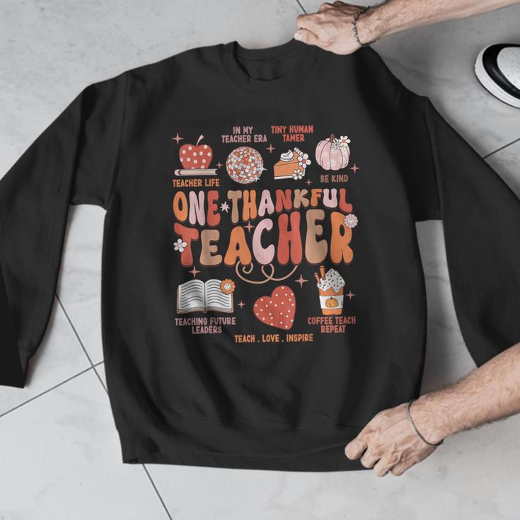 Teacher Thanksgiving Shirt Women One Thankful Teacher Fall Men Graphic Sweatshirt, funny design
