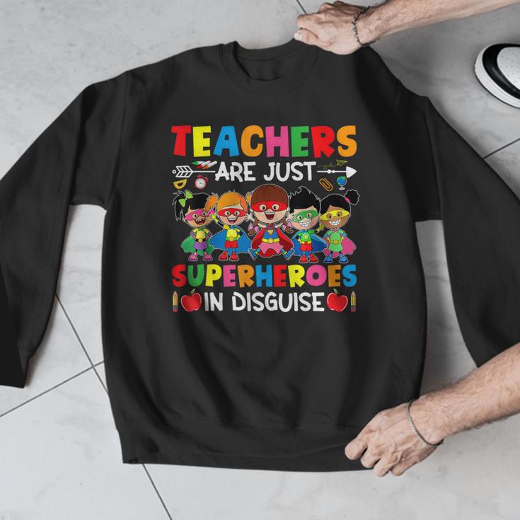 Teachers Are Just Superheroes In Disguise Back To School Men Graphic Sweatshirt, funny design