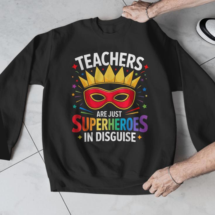 Teachers Are Just Superheroes In Disguise Fun Back To School Men Graphic Sweatshirt, funny design