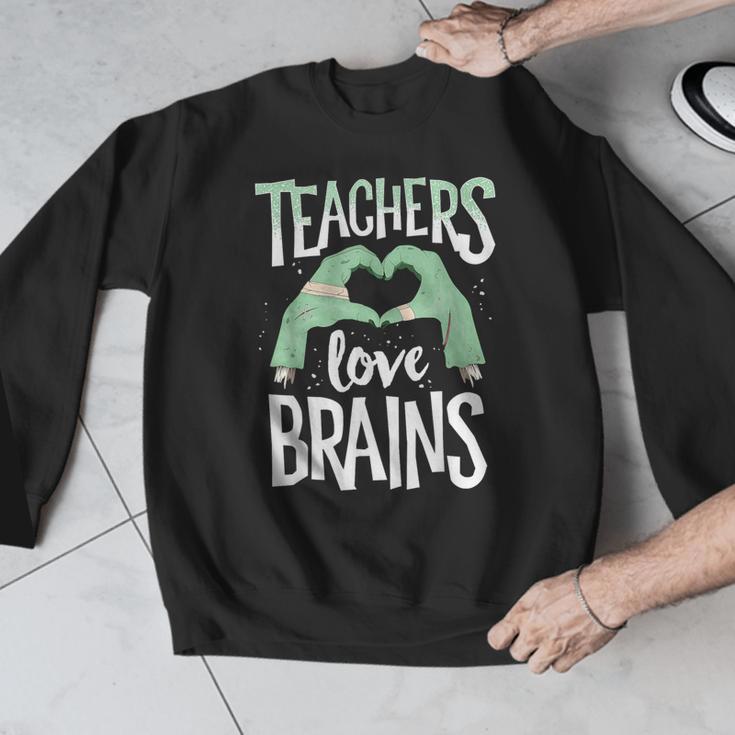Teachers Love Brains Halloween Costume Trick Treat Zombie Men Graphic Sweatshirt, funny design Teachers Love Brains Halloween Costume Trick Treat Zombie Men Graphic Sweatshirt, funny design