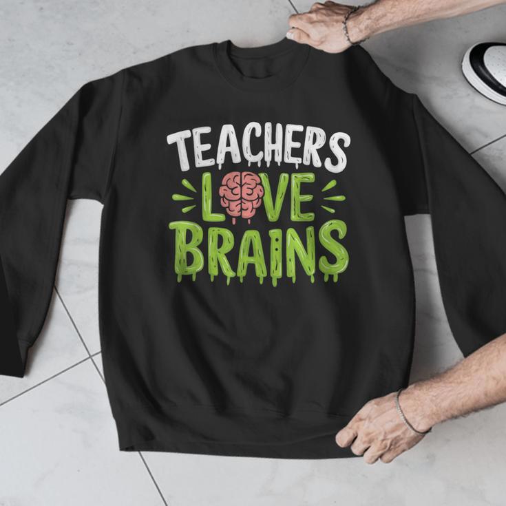 Teachers Love Brains Halloween Teacher Zombie Men Graphic Sweatshirt, funny design Teachers Love Brains Halloween Teacher Zombie Men Graphic Sweatshirt, funny design
