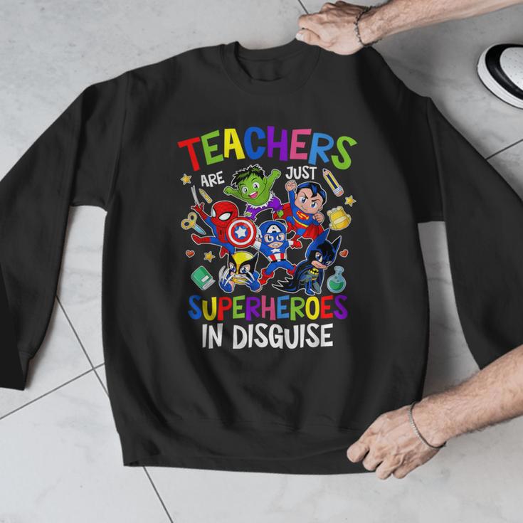 Teachers Are Superheroes Back To School Men Graphic Sweatshirt, funny design