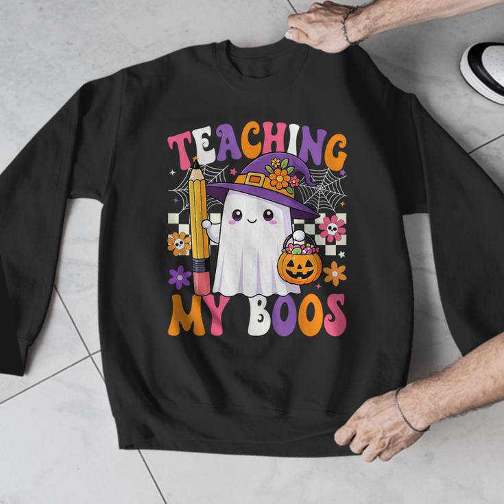 Teaching My Boos Ghost Teacher Cute Pencil Halloween Teacher Men Graphic Sweatshirt, funny design