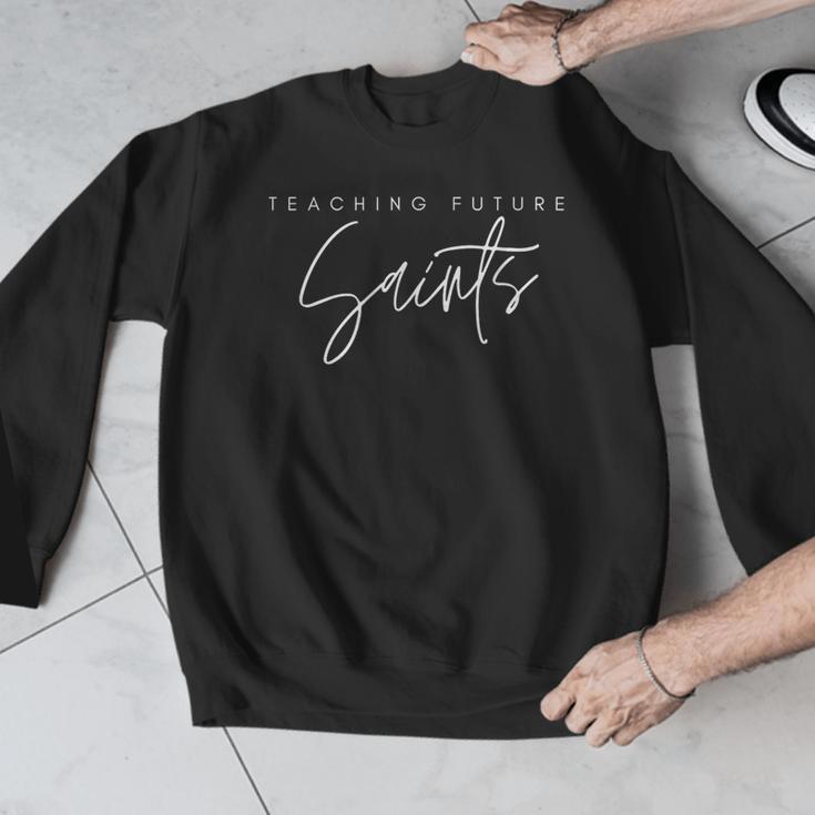 Teaching Future Saints Catholic Teacher Men Graphic Sweatshirt, Future Teacher Gifts, funny design