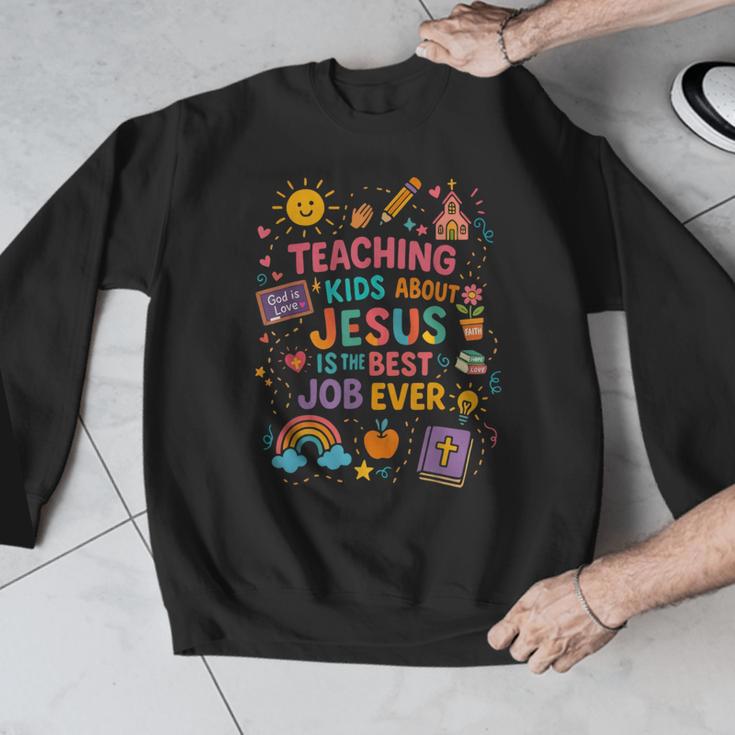 Teaching Kids About Jesus Is The Best Job Ever Bible Teacher Men Graphic Sweatshirt, funny design Teaching Kids About Jesus Is The Best Job Ever Bible Teacher Men Graphic Sweatshirt, funny design