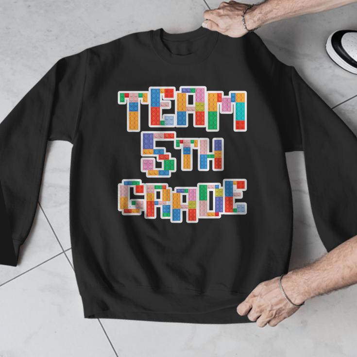 Team 5th Grade Building Blocks Bricks Theme Teacher Team For Men Women Kids Men Graphic Sweatshirt, funny design