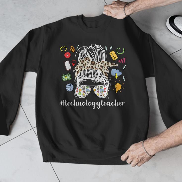 Technology Teacher Messy Bun Technology Teaching Men Graphic Sweatshirt, funny design Technology Teacher Messy Bun Technology Teaching Men Graphic Sweatshirt, funny design