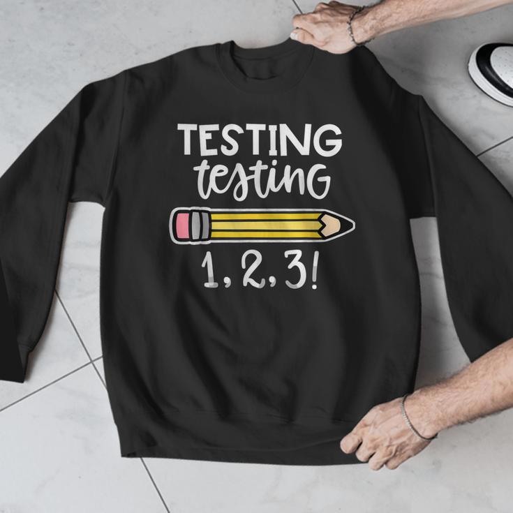 Testing Testing 123 Cute Test Day School Teacher Exam For Men Women Girls Kids Men Graphic Sweatshirt, funny design Testing Testing 123 Cute Test Day School Teacher Exam For Men Women Girls Kids Men Graphic Sweatshirt, funny design