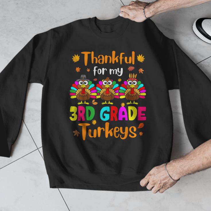 Thankful For My 3rd Grade Turkeys Thanksgiving Teacher Kids Men Graphic Sweatshirt, funny design