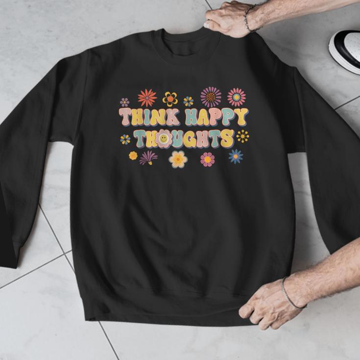 Think Happy Thoughts Teens Spring Positive Message Teachers For Men Women Girls Kids Men Graphic Sweatshirt, funny design Think Happy Thoughts Teens Spring Positive Message Teachers For Men Women Girls Kids Men Graphic Sweatshirt, funny design