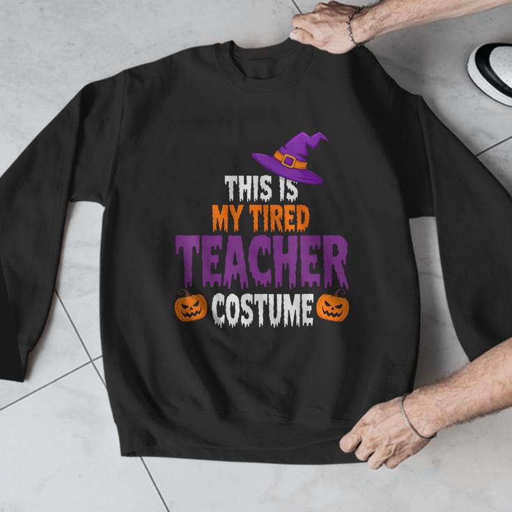 Tired Teacher Costume For Halloween Teachers Men Graphic Sweatshirt, funny design