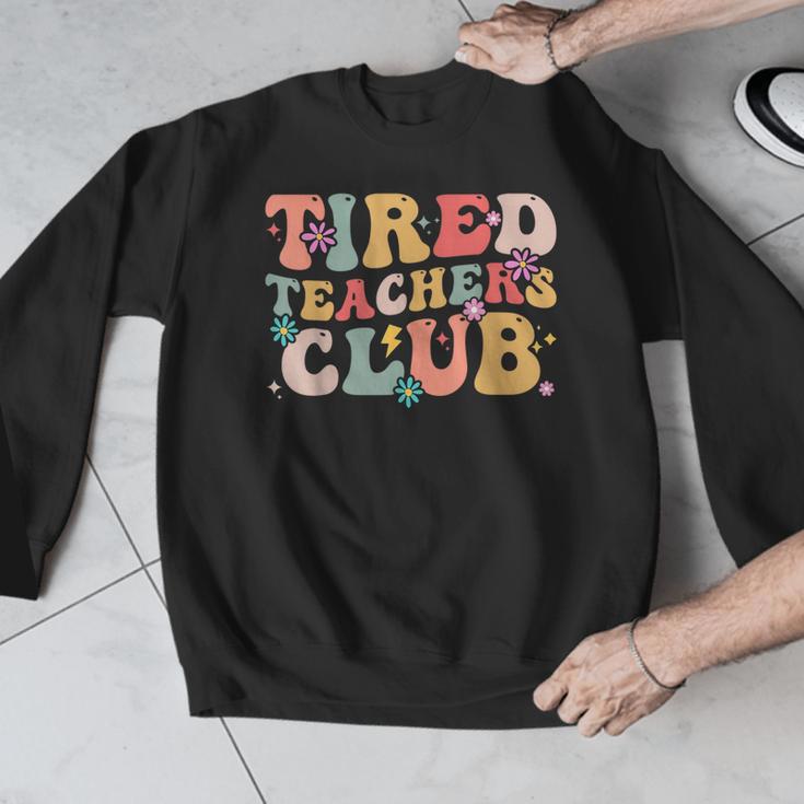 Tired Teachers Club Groovy Teachers Back To School Tee Men Graphic Sweatshirt, funny design Tired Teachers Club Groovy Teachers Back To School Tee Men Graphic Sweatshirt, funny design