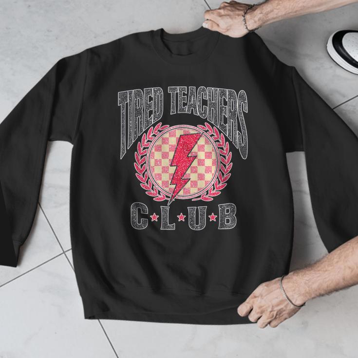 Tired Teachers Club Study Lover School Apparel Men Graphic Sweatshirt, funny design Tired Teachers Club Study Lover School Apparel Men Graphic Sweatshirt, funny design