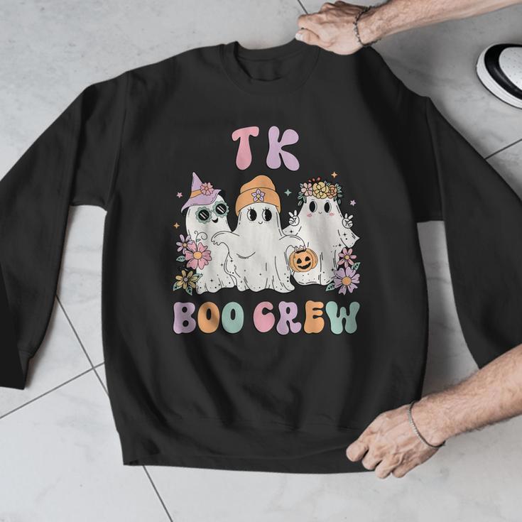 TK Boo Crew Retro Groovy Halloween Floral Ghost TK Teacher Men Graphic Sweatshirt, Groovy Teacher Gifts, funny design TK Boo Crew Retro Groovy Halloween Floral Ghost TK Teacher Men Graphic Sweatshirt, Groovy Teacher Gifts, funny design