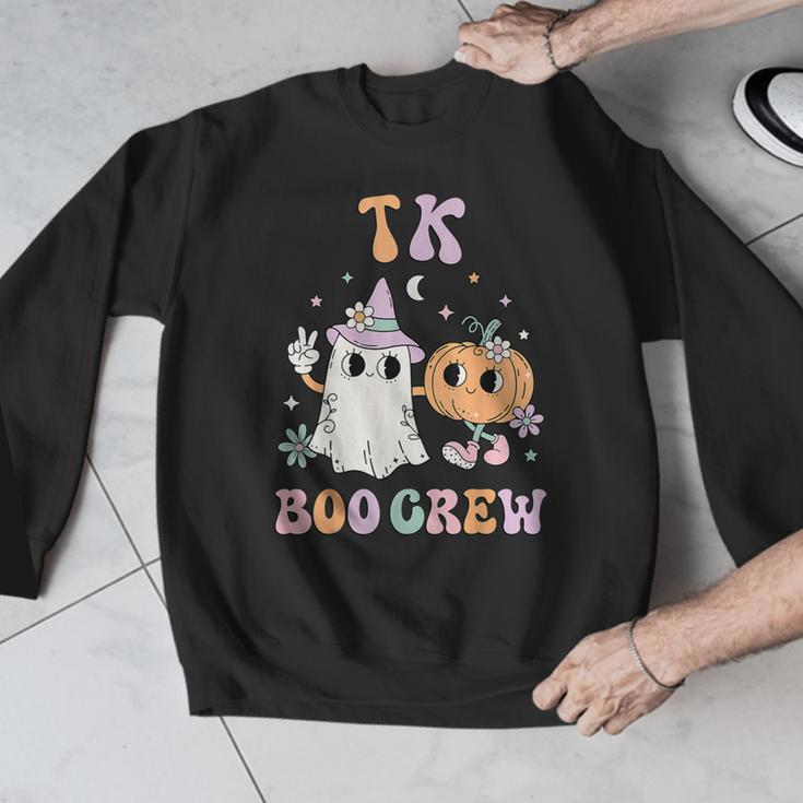 TK Boo Crew Retro Groovy Halloween Floral Ghost TK Teacher Men Women Kids Men Graphic Sweatshirt, Groovy Teacher Gifts, funny design