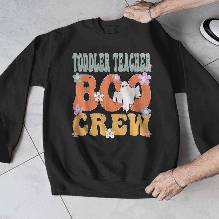 Toddler Teacher Boo Crew Ghost Groovy Halloween For Women Men Graphic Sweatshirt, Groovy Teacher Gifts, funny design